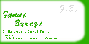 fanni barczi business card